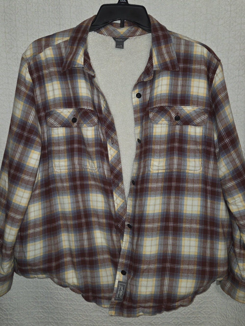 Women's Eddie Bauer Plaid Sherpa-Lined Button-Up Shirt Jacket -